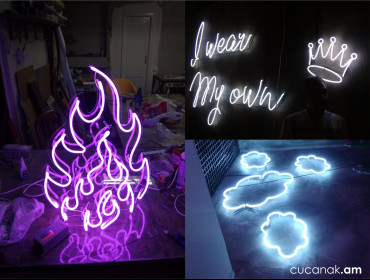 Neon lightning letters