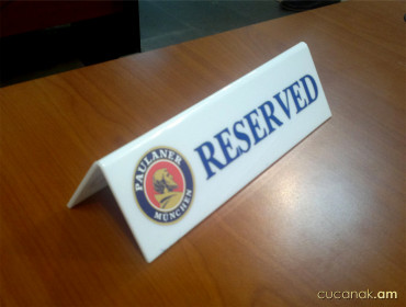 Custom acrylic reserved sign, Acrylic Table Tent Sign RESERVED
